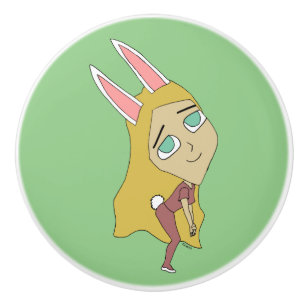 chibi bunnygirl keramische knop