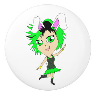 chibi bunnygirl keramische knop