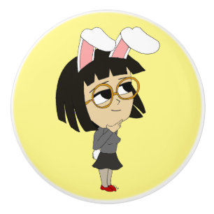 chibi bunnygirl keramische knop