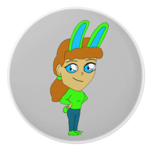 chibi bunnygirl keramische knop
