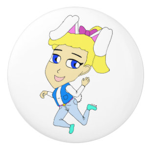 chibi bunnygirl keramische knop