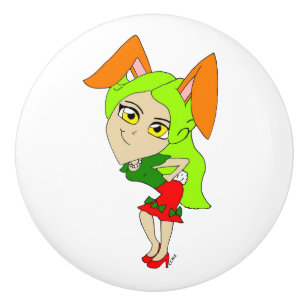 chibi bunnygirl keramische knop