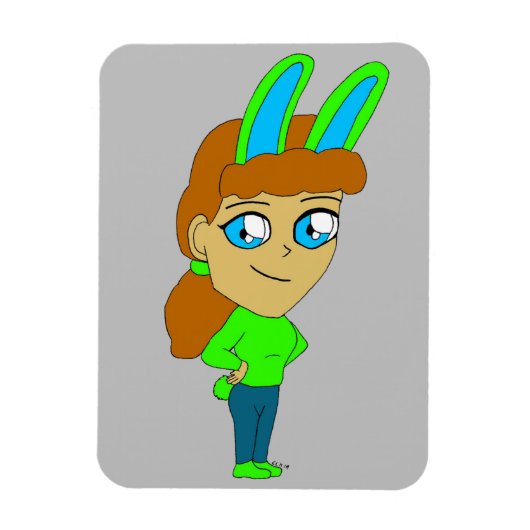 chibi bunnygirl magneet (Verticaal)