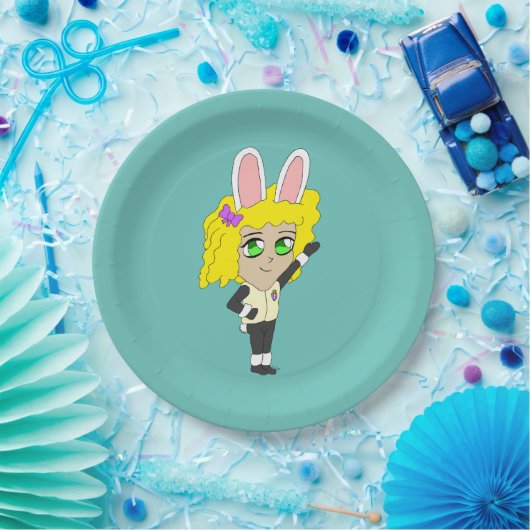 chibi bunnygirl papieren bordje (Feest)