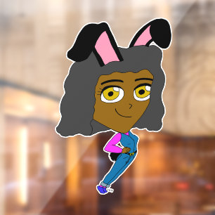chibi bunnygirl raamsticker