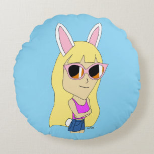 chibi bunnygirl rond kussen