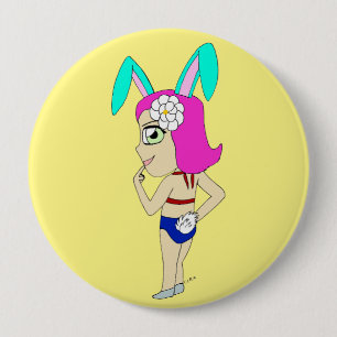 chibi bunnygirl ronde button 4,0 cm