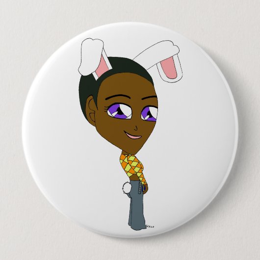 chibi bunnygirl ronde button 4,0 cm (Voorkant)
