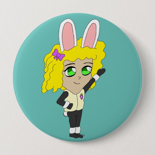 chibi bunnygirl ronde button 4,0 cm (Voorkant)