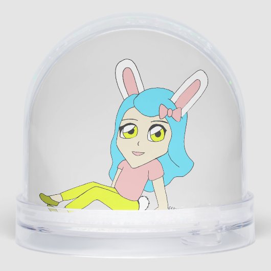 chibi bunnygirl sneeuwbol (Achterkant)