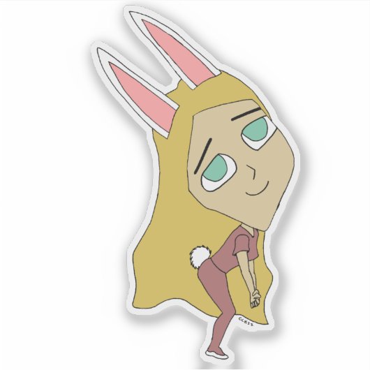 chibi bunnygirl sticker (Voorkant)