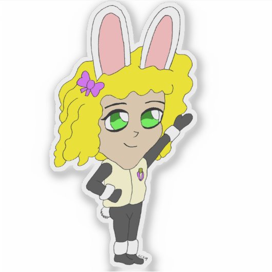 chibi bunnygirl sticker (Voorkant)