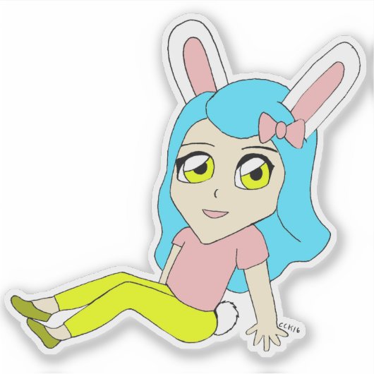 chibi bunnygirl sticker (Voorkant)