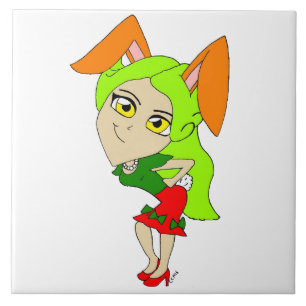 chibi bunnygirl   tegeltje