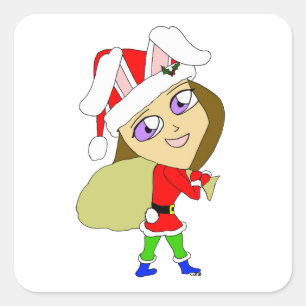 chibi bunnygirl vierkante sticker