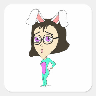 chibi bunnygirl vierkante sticker