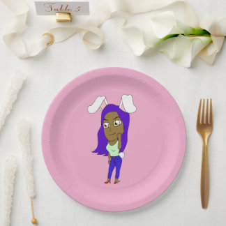 Chibi Bunnymeisje Papieren Bordje