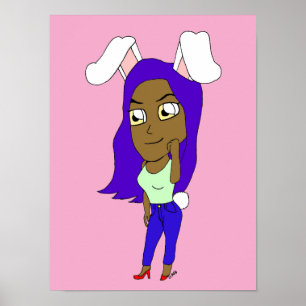 Chibi Bunnymeisje Poster