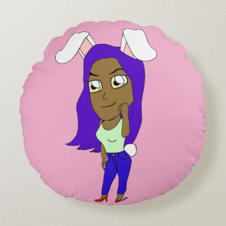 Chibi Bunnymeisje Rond Kussen