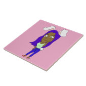 Chibi Bunnymeisje Tegeltje (Zijkant)