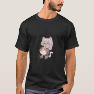 Chibi Cat Anime Meisje Schattige Kawaii Japans Kat T-shirt