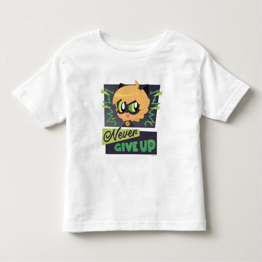 Chibi Cat Noir Geef Nooit Op Kinder Shirts (Voorkant)