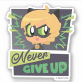 Chibi Cat Noir geeft nooit op Sticker (Voorkant)