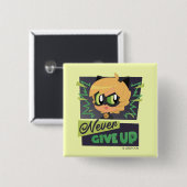 Chibi Cat Noir geeft nooit op Vierkante Button 5,1 Cm (Voorkant /achterkant)