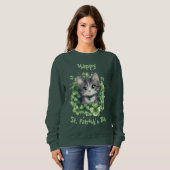 Chibi Cat St. Patrick’s Day Sweatshirt (Devant entier)