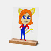 chibi catgirl acryl bord (Hoek)