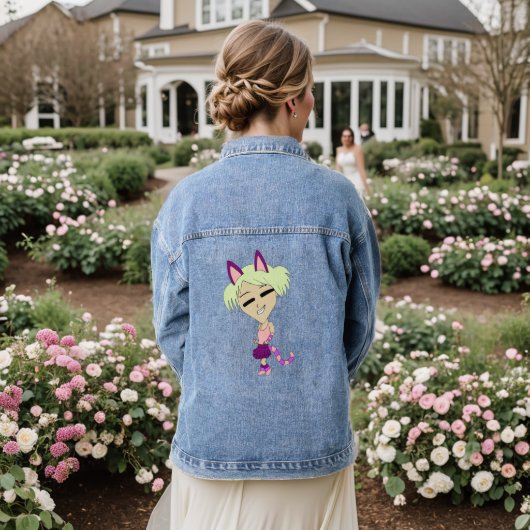 chibi catgirl denim jacket (Huwelijk Achterkant)