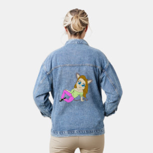 chibi catgirl denim jacket