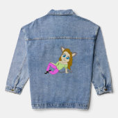 chibi catgirl denim jacket (Achterkant)