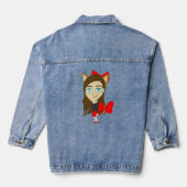 chibi catgirl denim jacket (Achterkant)