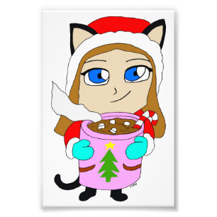 chibi catgirl foto afdruk