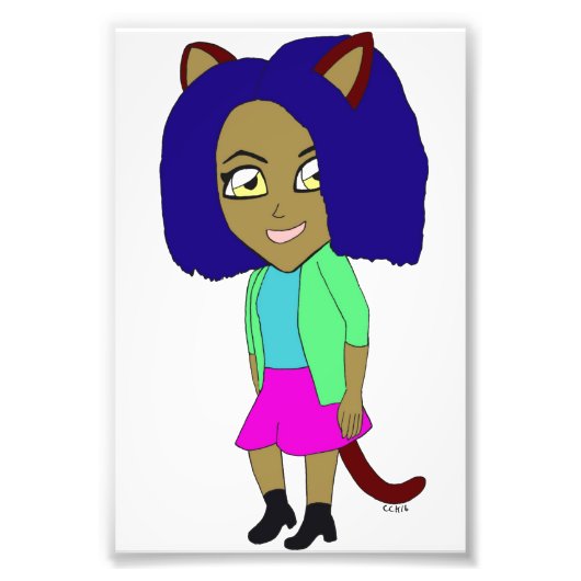 chibi catgirl foto afdruk (Voorkant)