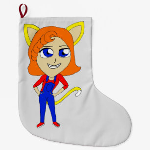 chibi catgirl grote kerstsok