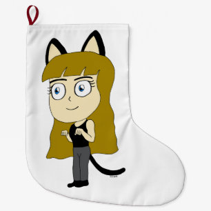 chibi catgirl grote kerstsok