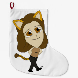 chibi catgirl grote kerstsok