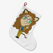 chibi catgirl grote kerstsok (Voorkant (Hangend))