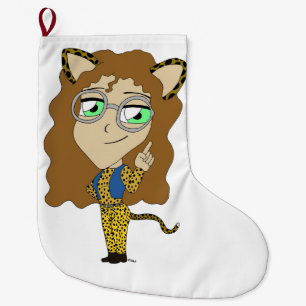 chibi catgirl grote kerstsok