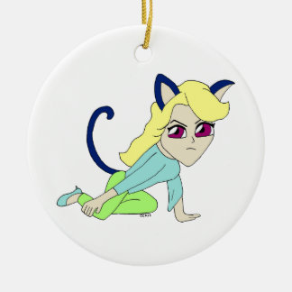 chibi catgirl keramisch ornament