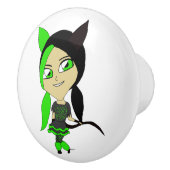 chibi catgirl keramische knop (Rechts)