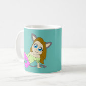 chibi catgirl koffiemok (Voorkant links)