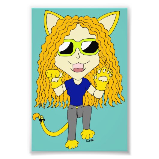 Chibi Catgirl met poten Foto Afdruk (Voorkant)