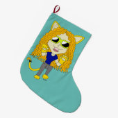 Chibi Catgirl met poten Grote Kerstsok (Voorkant (Hangend))