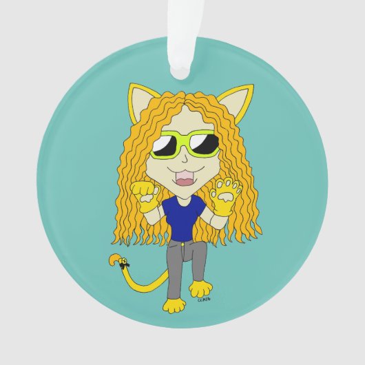 Chibi Catgirl met poten Ornament (voorkant)