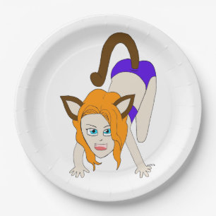 chibi catgirl papieren bordje