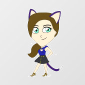 chibi catgirl raamsticker (Vel)