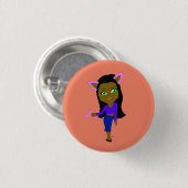 chibi catgirl ronde button 3,2 cm (Voorkant /achterkant)